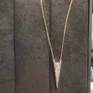 Adina Reyter Pave Diamond Triangle necklace - 14k yellow gold chain.